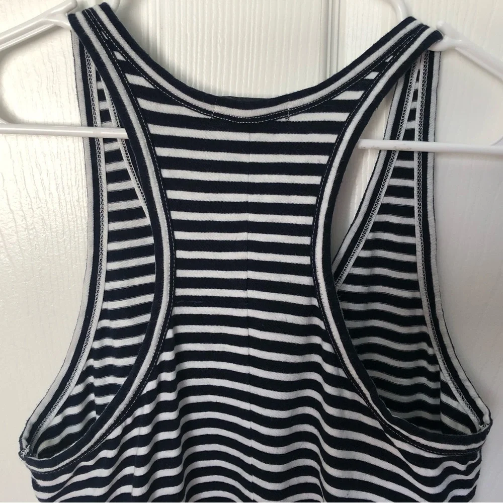 J Crew Navy & White Nautical Striped Racerback Tank Dress Size Small